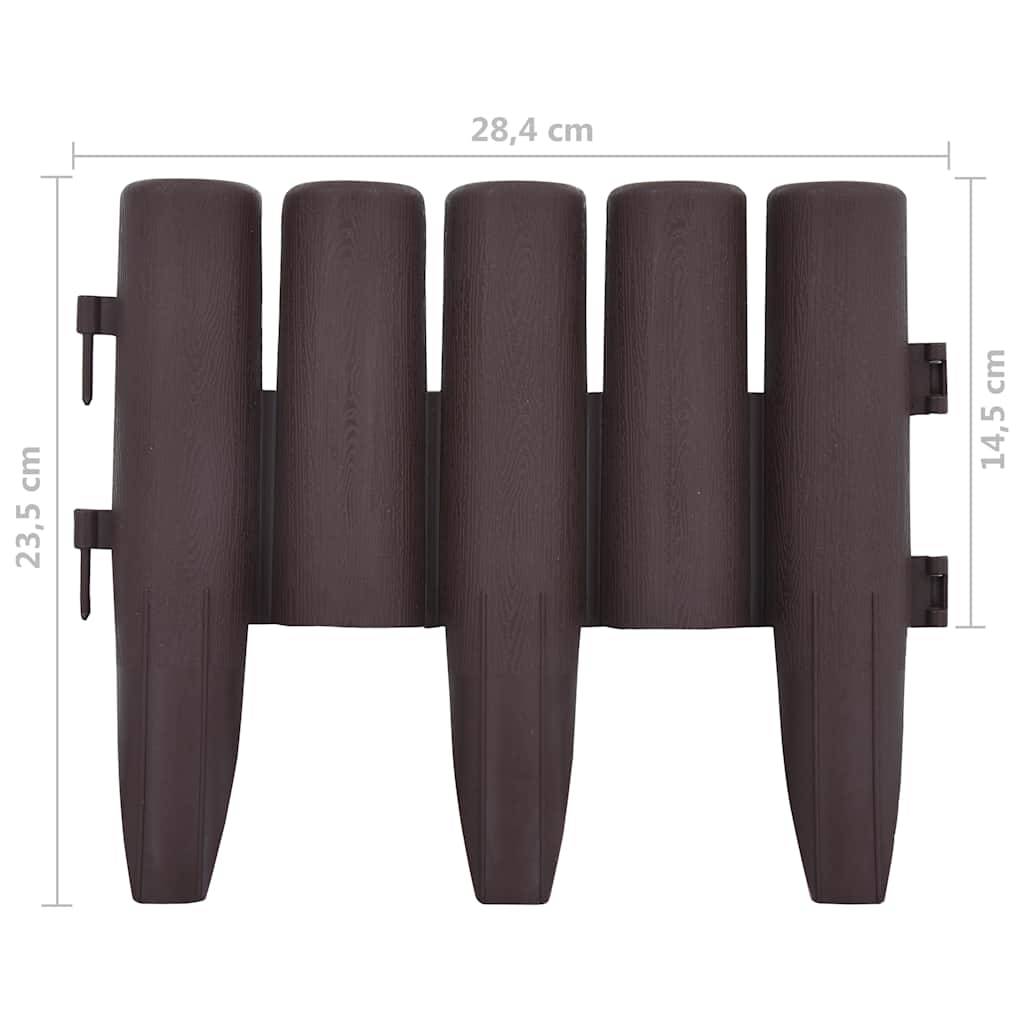 Bordure pelouse plastique PP aménagement jardin décor effet rondins 10m marron - ComfortXL Outdoor Living - Image 7