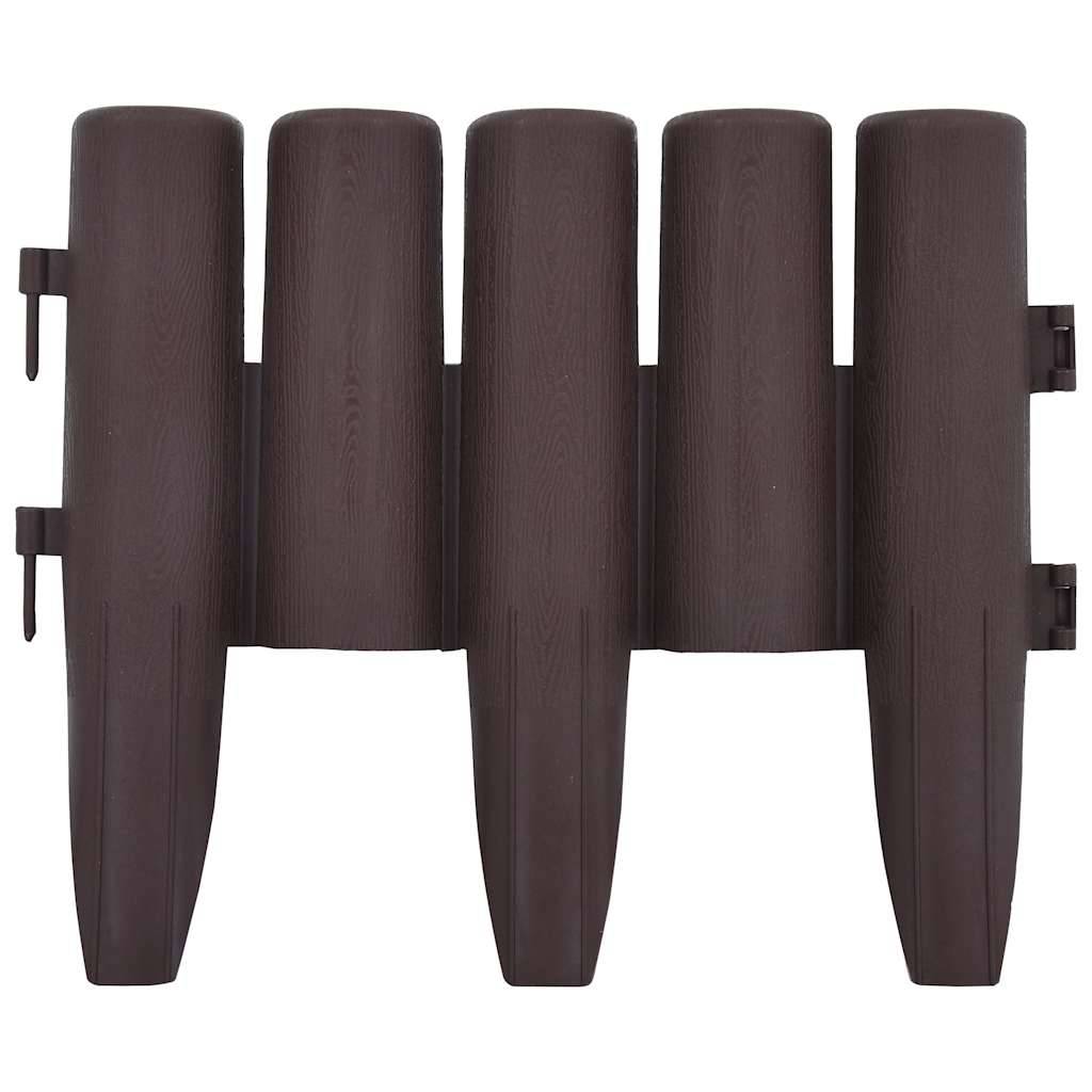 Bordure pelouse plastique PP aménagement jardin décor effet rondins 10m marron - ComfortXL Outdoor Living - Image 3