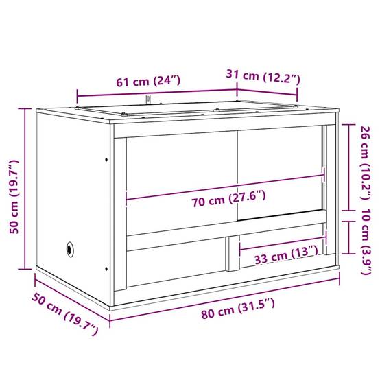 Vidaxl - Terrarium Marron 80 x 50 x 50 cm OSB vidaXL 876729 - Image 3