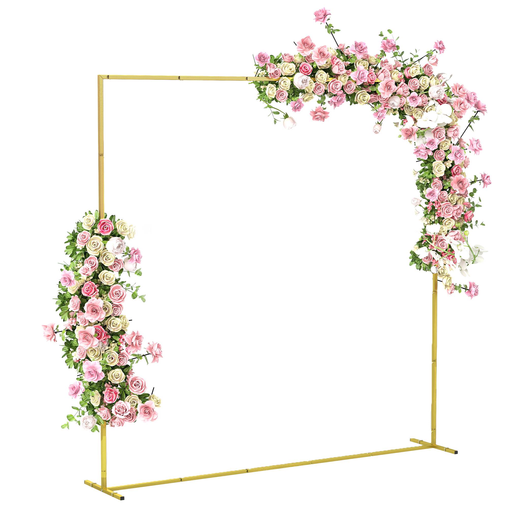 ComfortXL - Arche de mariage jardin métal doré décoration florale support robuste 200cm - ComfortXL Outdoor Living - Image 1