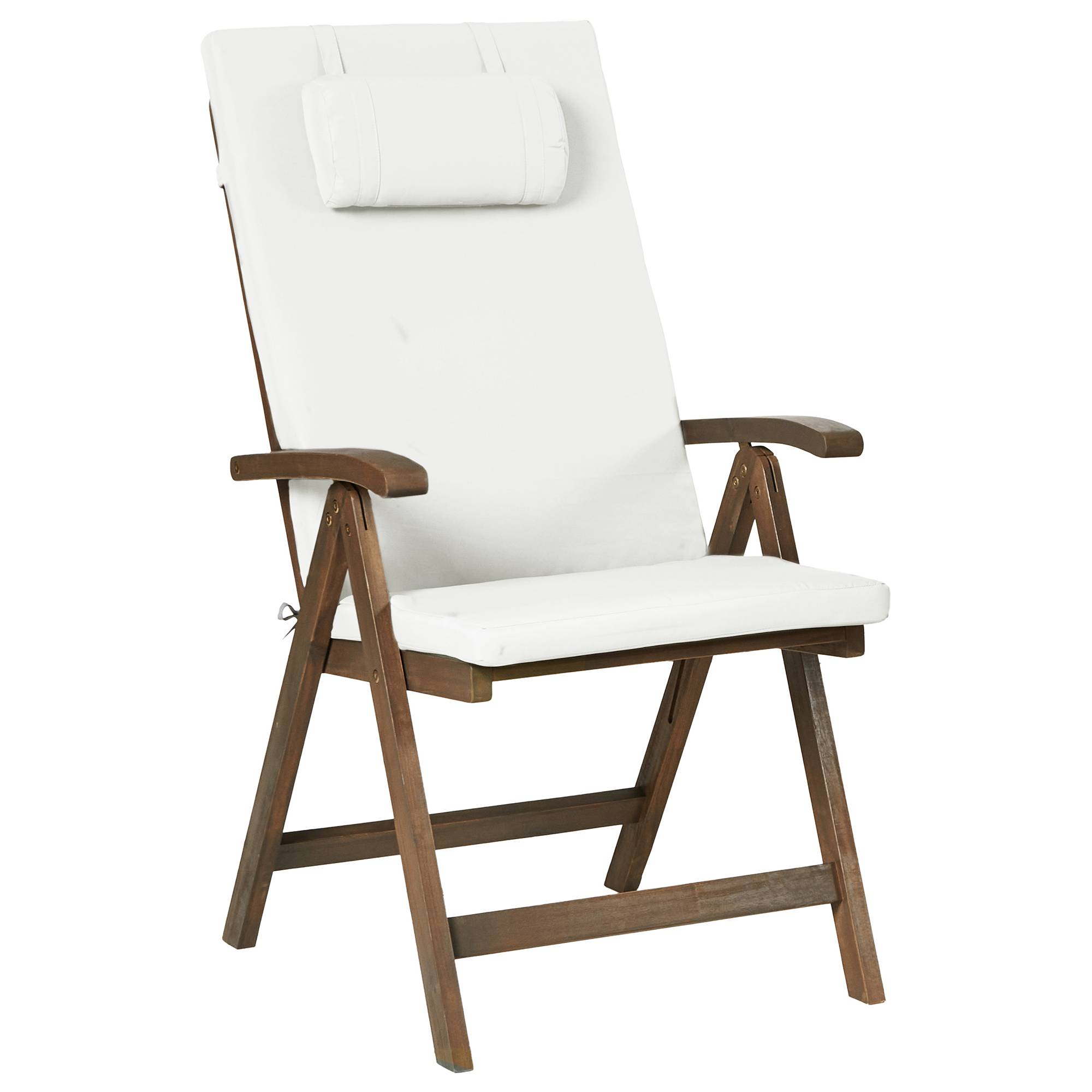 Chaise de jardin Acacia Blanc cassé AMANTEA PREMIUM - Beliani - Image 3