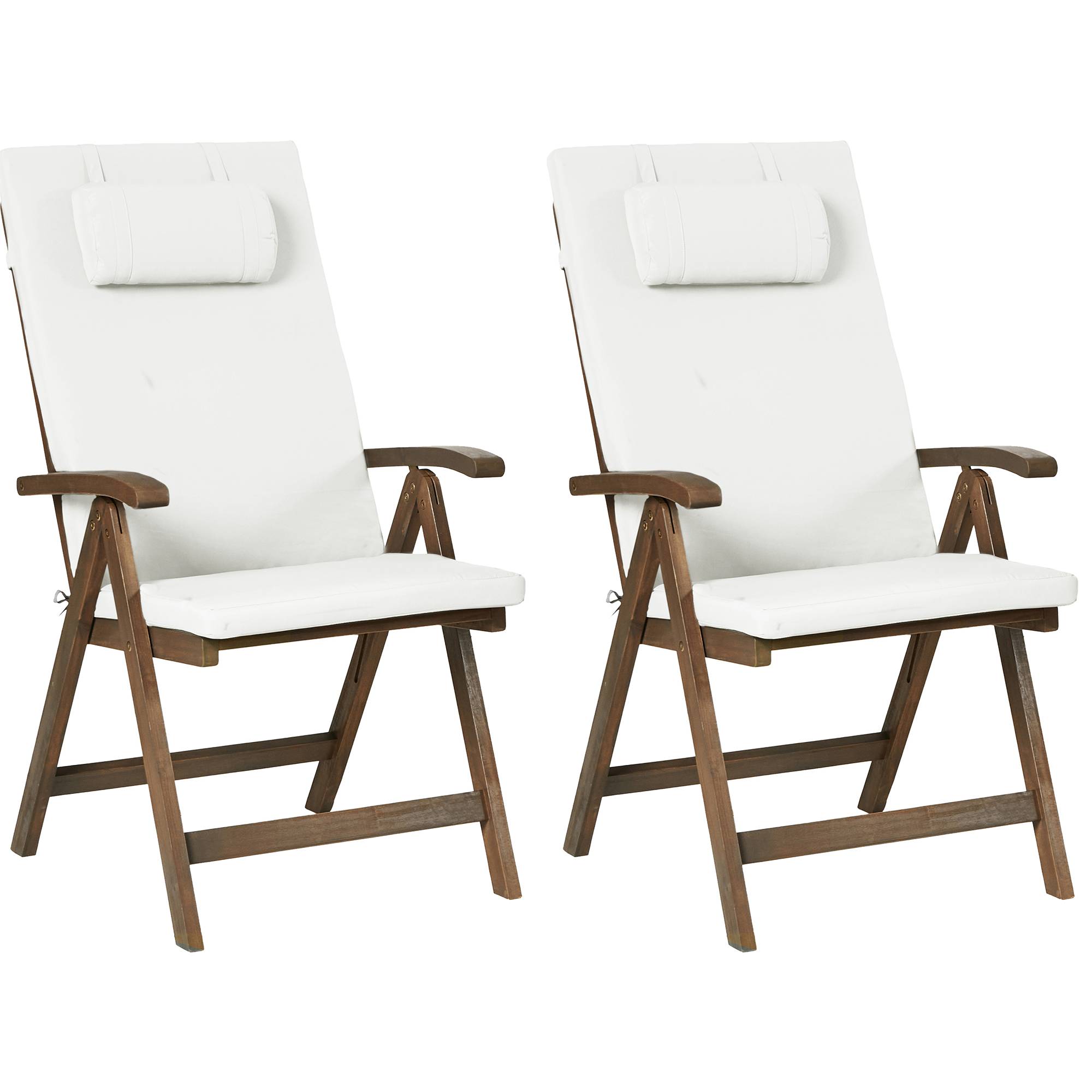 Chaise de jardin Acacia Blanc cassé AMANTEA PREMIUM - Beliani - Image 1