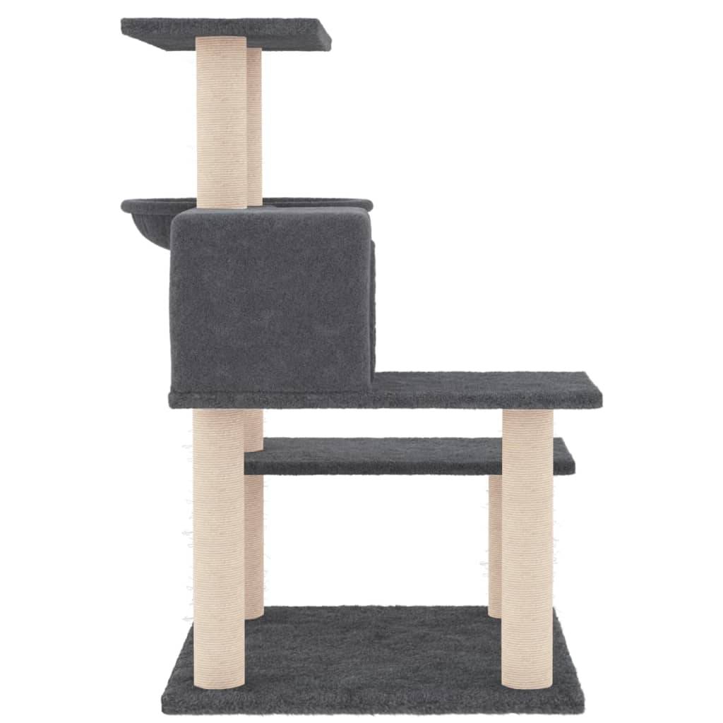 Arbre à Chat Design avec Niche et Panier de Repos Griffoir Sisal Gris Foncé 82,5 cm - ComfortXL Outdoor Living - Image 4