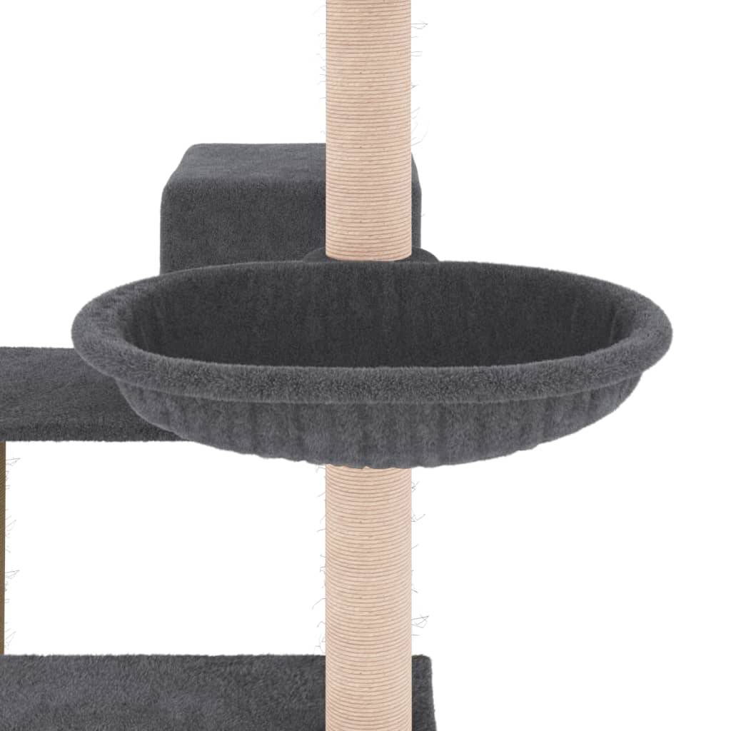 Arbre à Chat Design avec Niche et Panier de Repos Griffoir Sisal Gris Foncé 82,5 cm - ComfortXL Outdoor Living - Image 7