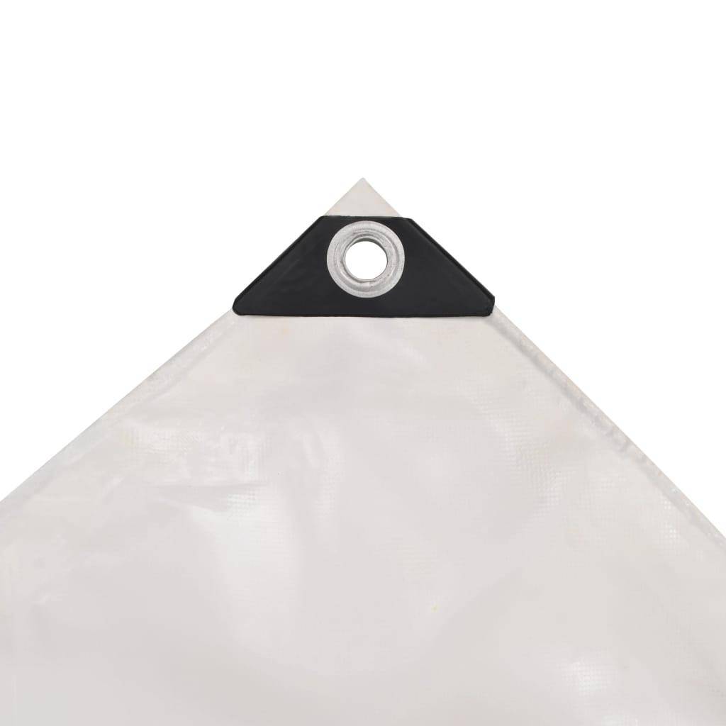 Helloshop26 - Bâche couverture de protection housse de protection imperméable contre UV camping meubles de jardin voitures bateau extérieur 6 x 8 m blanc - Image 3