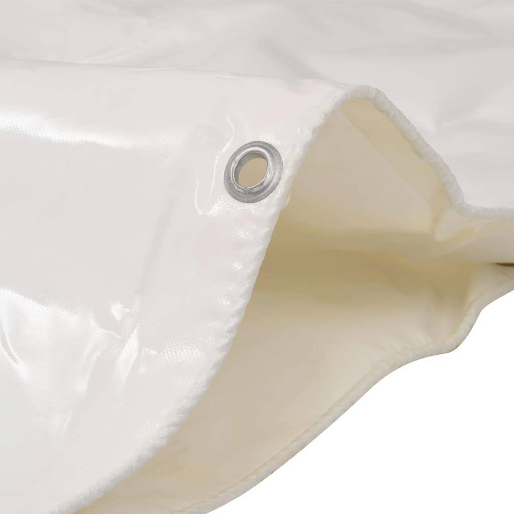 Helloshop26 - Bâche couverture de protection housse de protection imperméable contre UV camping meubles de jardin voitures bateau extérieur 6 x 8 m blanc - Image 2