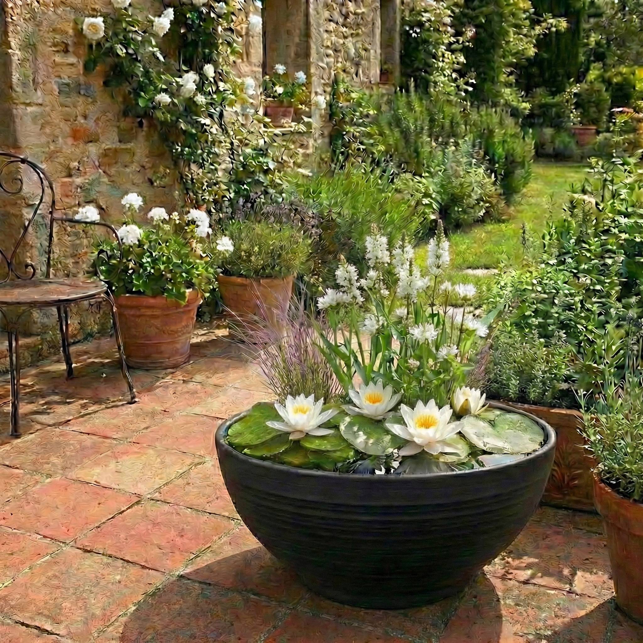 0 - Mini Bassin Set Complet Blanc 25-90L - 11 Plantes et Bactéries - Image 2