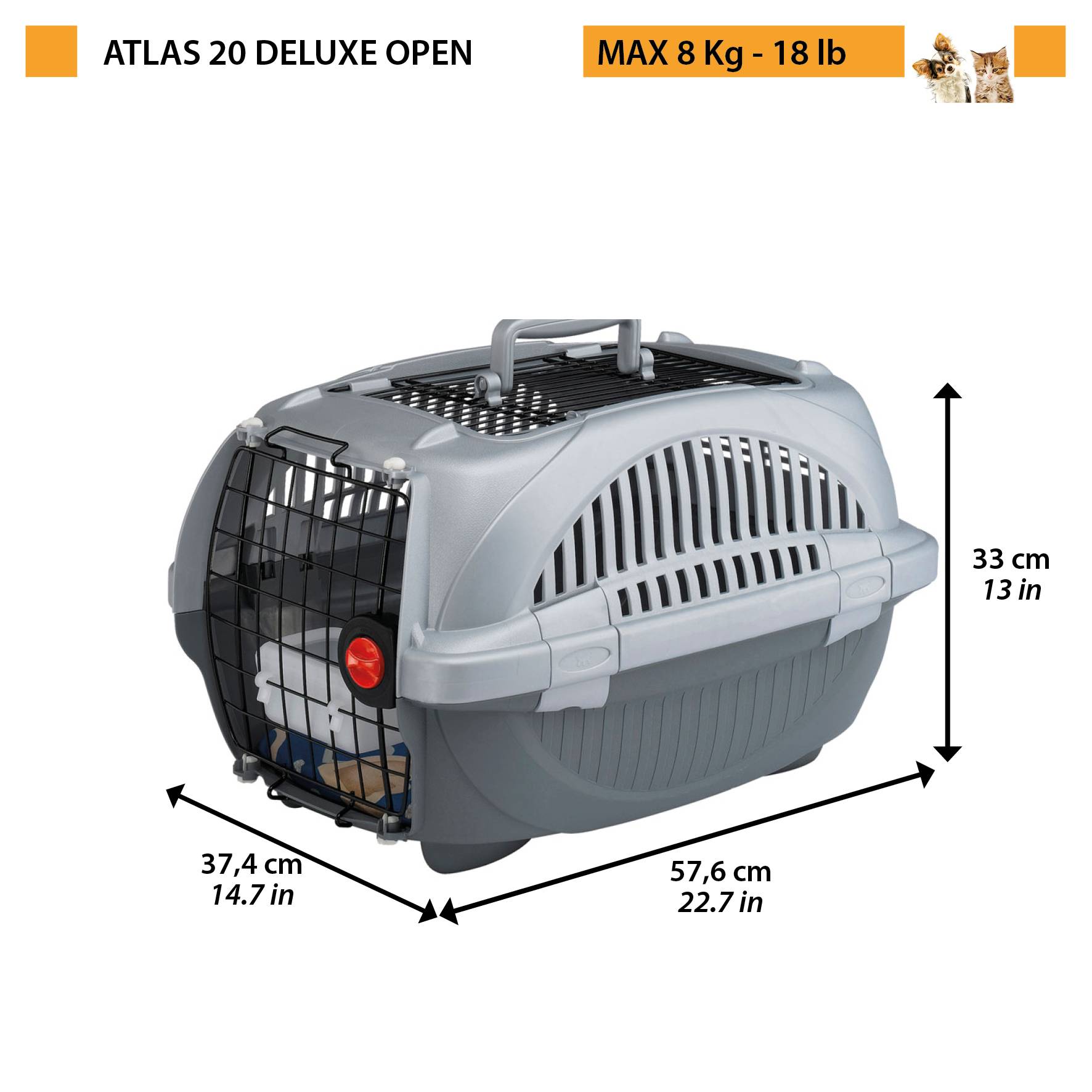 Ferplast - Porte-chiens chats voyage toit ouvrant Ferplast ATLAS DELUXE OPEN - Image 2