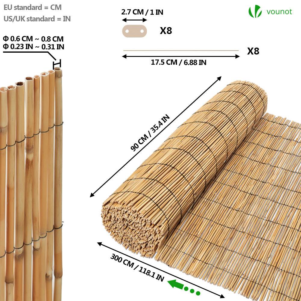 Canisse en roseau naturel Brise vue avec attaches de fixation 90x300cm - Image 5