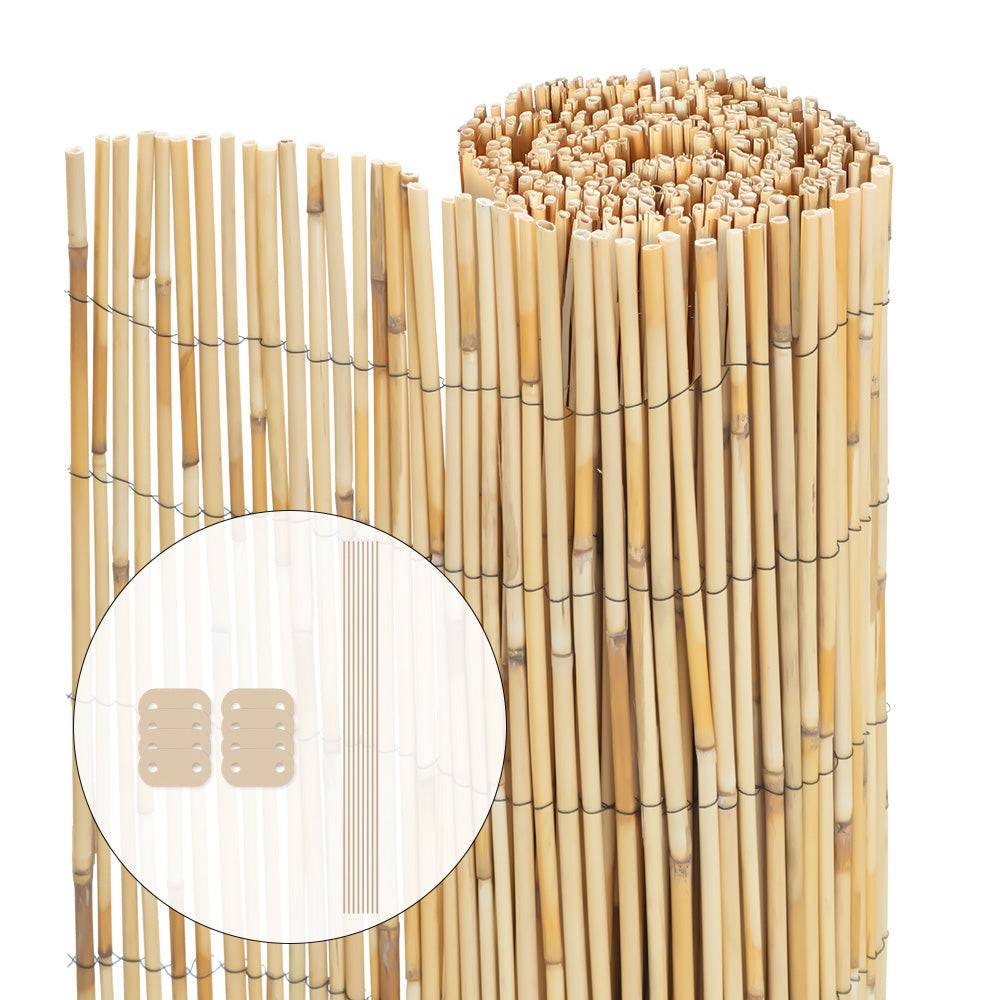 Canisse en roseau naturel Brise vue avec attaches de fixation 90x300cm - Image 1