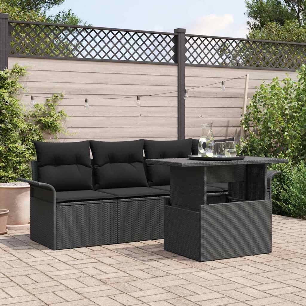 ComfortXL - Petit salon de jardin 4 places polyrotin noir modulable pour balcon ou patio – ComfortXL Outdoor Living - Image 1