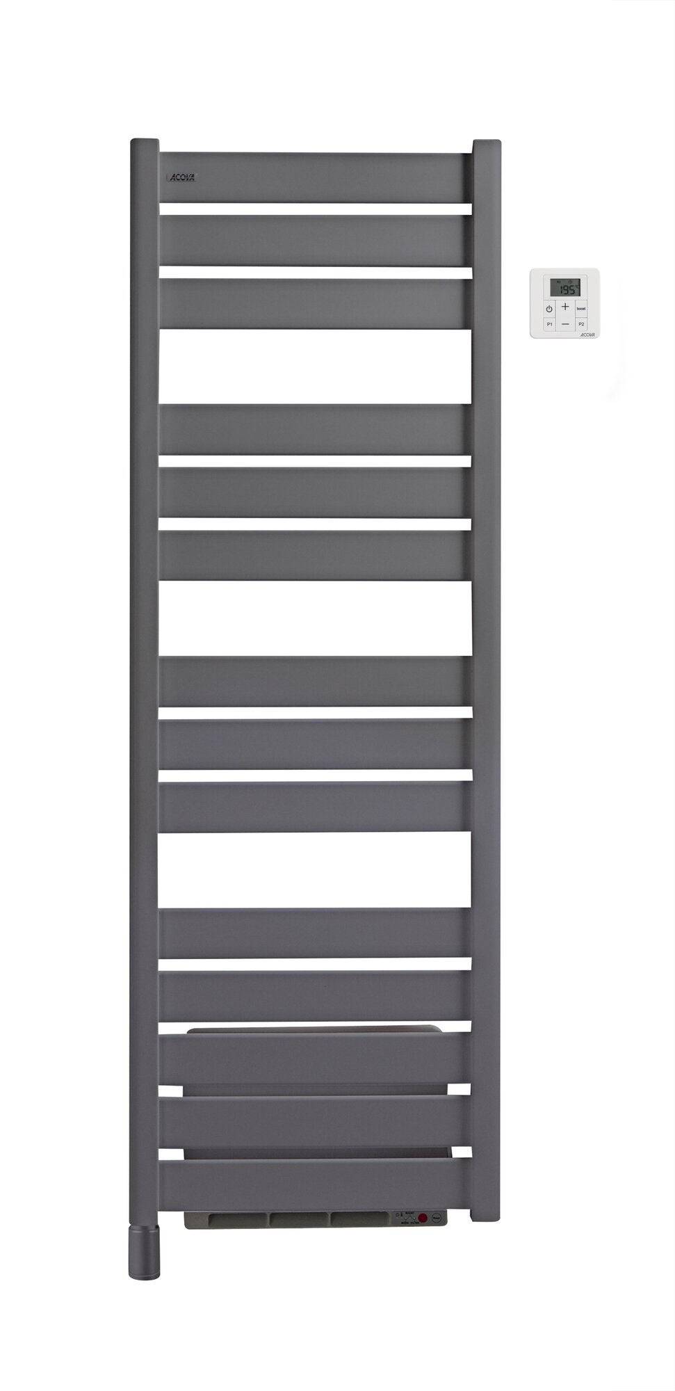 Sèche-serviettes électrique soufflant – Madras Air gris anthracite – 750 + 1000 W – 151,7 x 50 cm