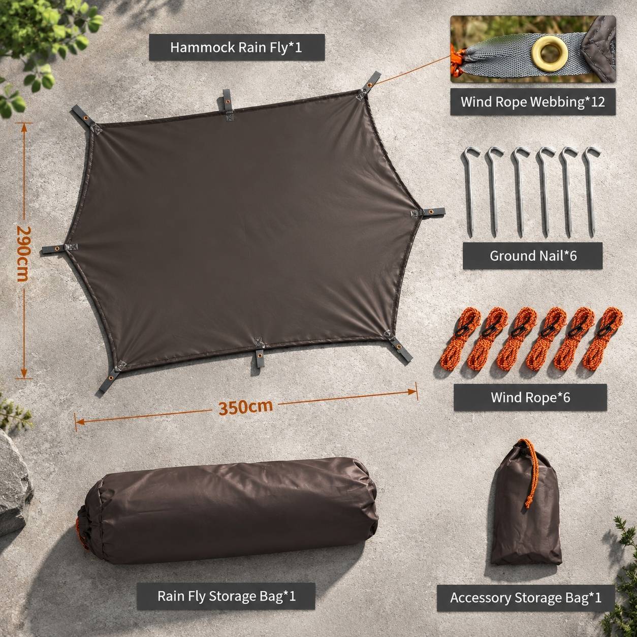 Tarp Imperméable Léger Anti UV Résistant Déchirure Camping - Image 6