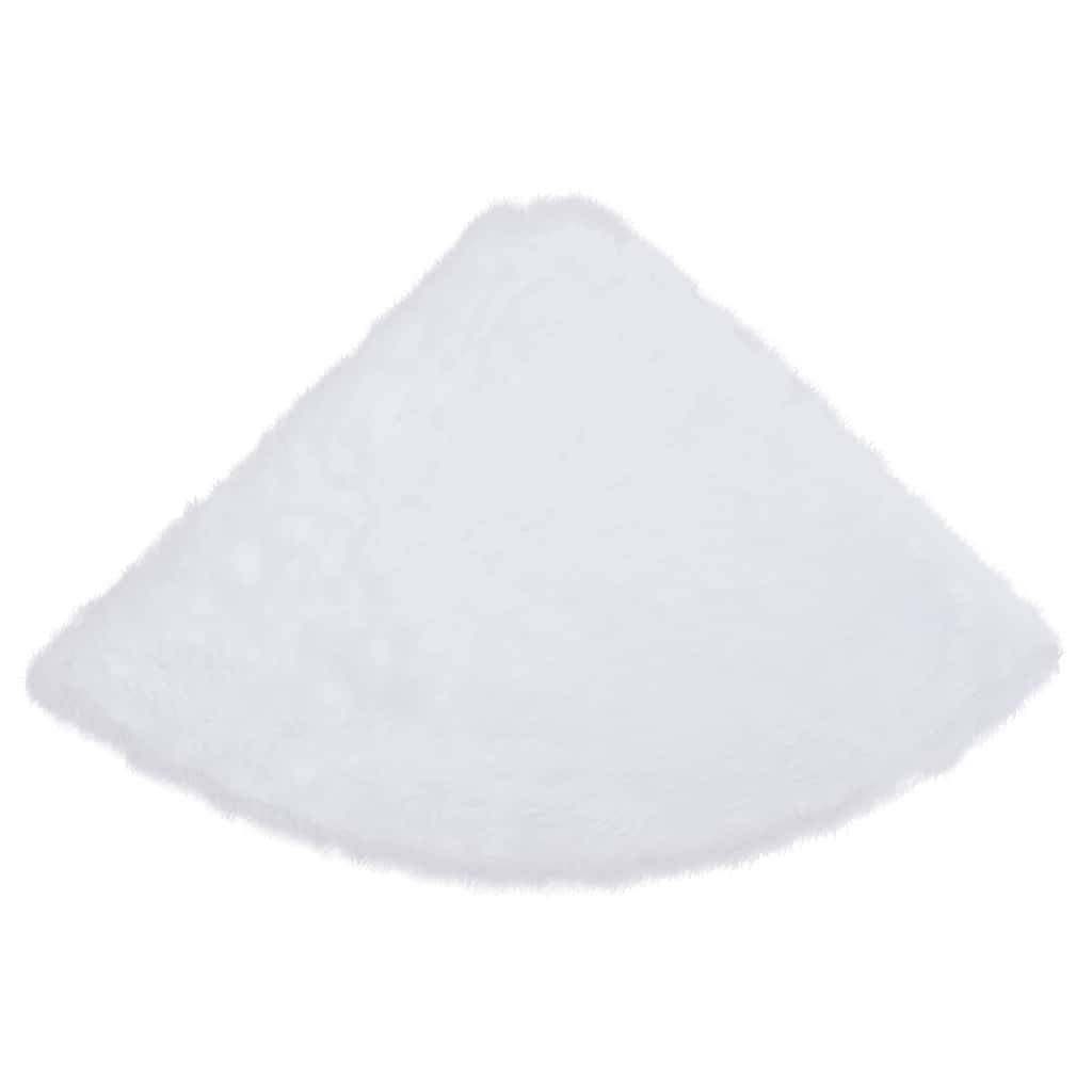 Vidaxl - Jupe de sapin de Noël-Collier de sapin de Noël-Cache pied de sapin blanche 90 cm en fausse fourrure - Image 4