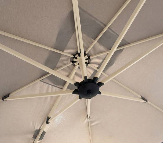 Parasol déporté 3.5x2.6m beige et terracotta DIAMANT - Image 4