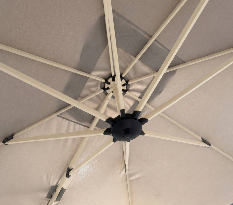 Parasol déporté 3.5x2.6m  beige et terracotta  DIAMANT - Image 4