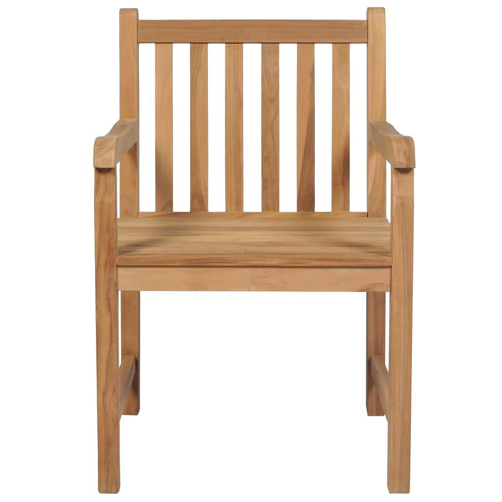 Lot de 2 Chaises de jardin et coussins - Chaises d'extérieur - Fauteuils de jardin blanc crème Bois de teck - Image 5