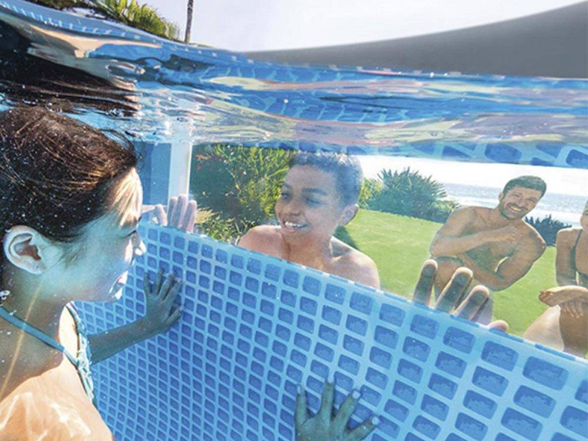 Kit piscine tubulaire Intex Prism Frame Clearview ronde 4,88 x 1,22 m + Bâche à bulles - Image 4