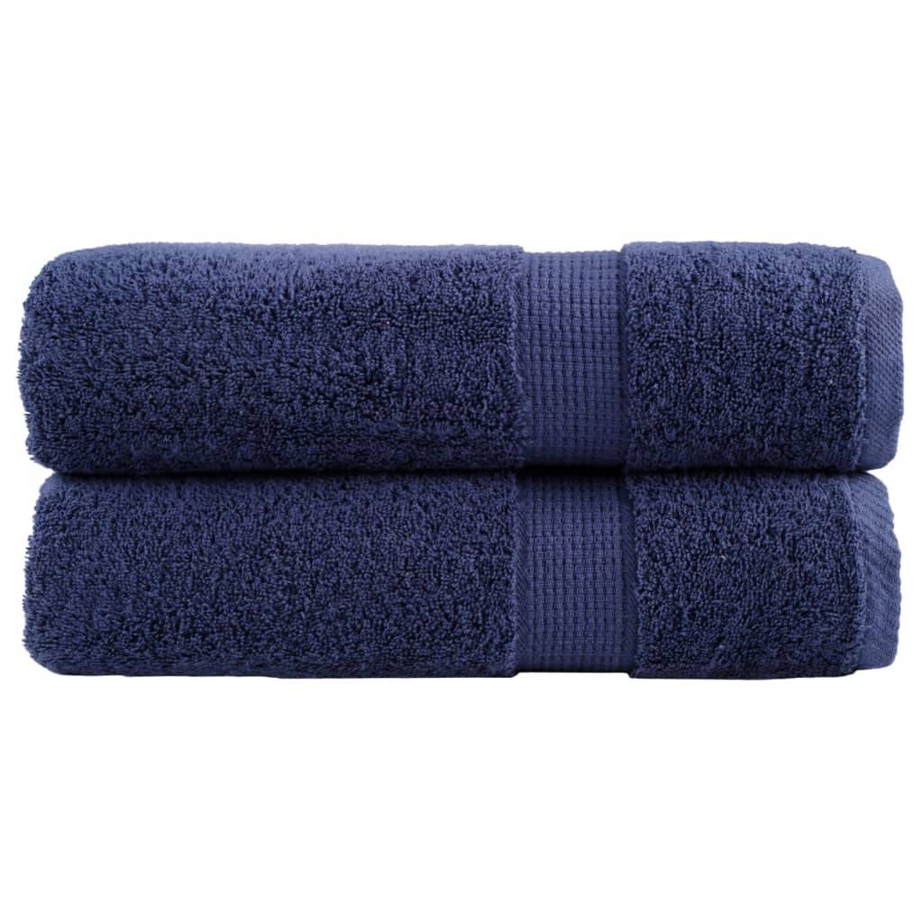 Nappe / serviette coton bleu  70 x 140 cm  - Prolenta premium p327.2 - Image 2