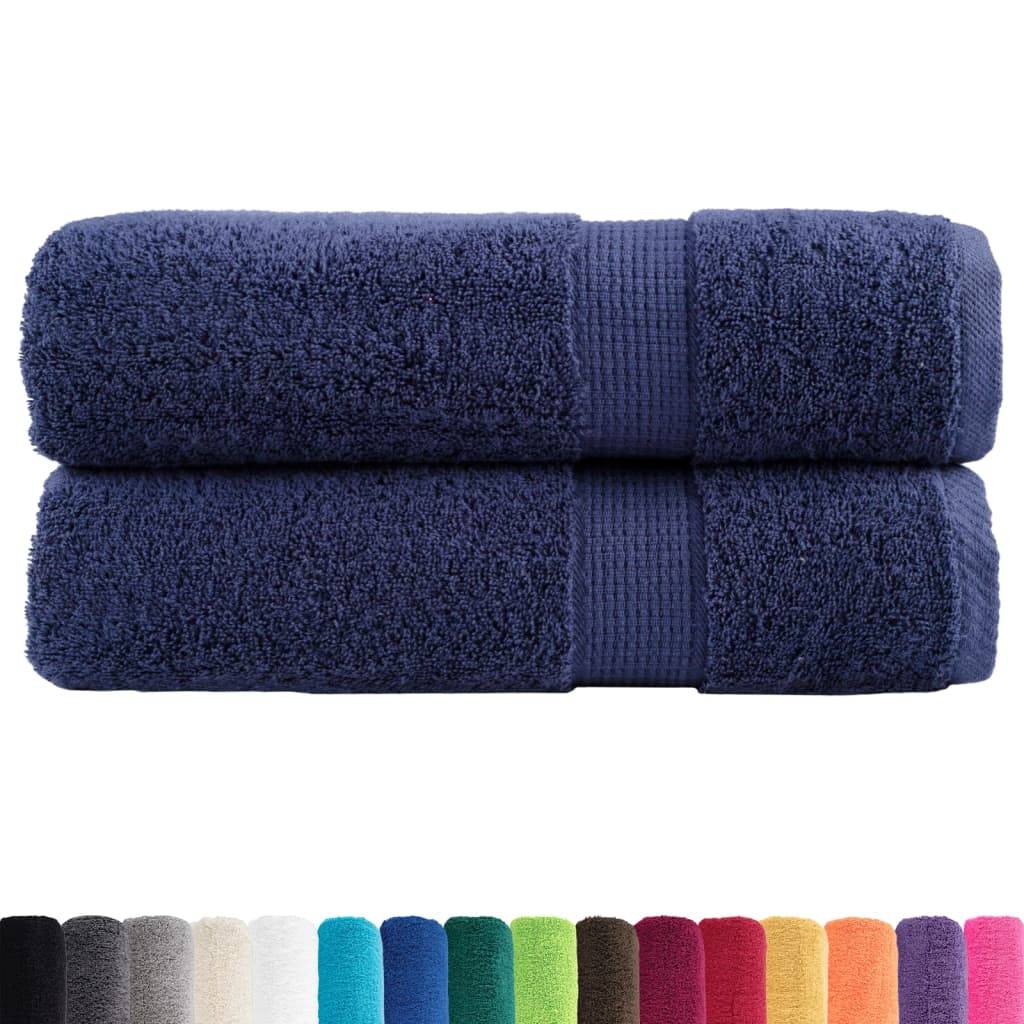 Nappe / serviette coton bleu  70 x 140 cm  - Prolenta premium p327.2 - Image 1