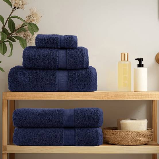 Nappe / serviette coton bleu 70 x 140 cm - Prolenta premium p327.2 - Image 3