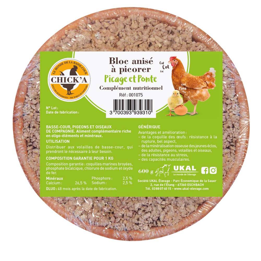 Chick'a - Bloc à picorer complément alimentaire CHICK'A