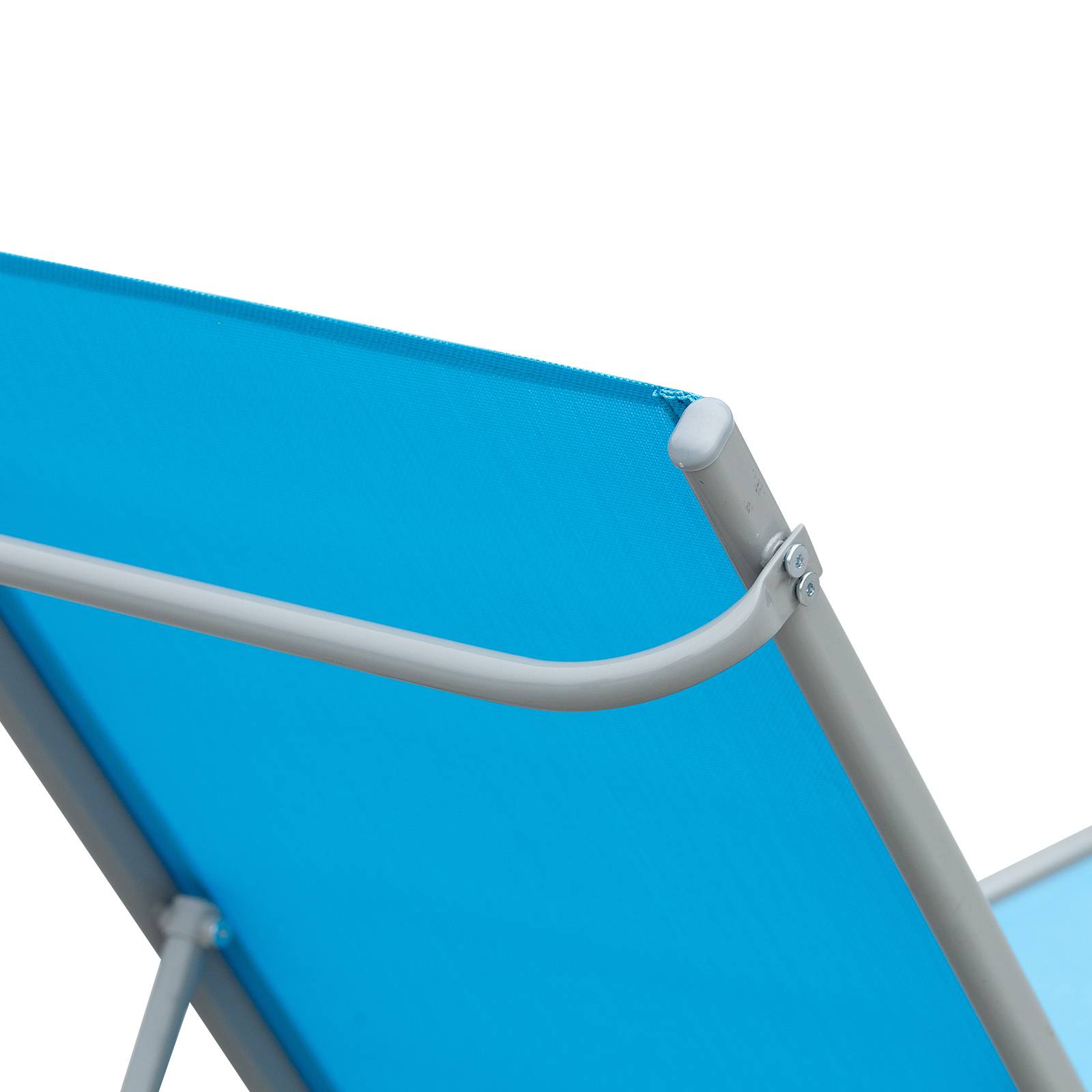 Outsunny - Bain de soleil transat design contemporain - dossier inclinable multi-positions - métal époxy textilène bleu ciel - Outsunny - Image 8