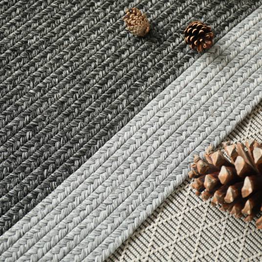Decoweb - Tapis imitation fibres naturelles extérieur et intérieur - Provence - Anthracite - 120 x 170 cm - Decoweb - Image 3