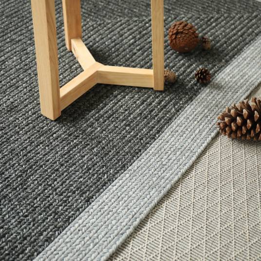 Decoweb - Tapis imitation fibres naturelles extérieur et intérieur - Provence - Anthracite - 120 x 170 cm - Decoweb - Image 2