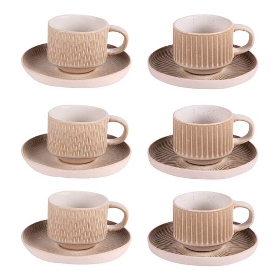 Coffret de 6 tasses à café avec sous tasses Miyaki 9 cl - Image 1