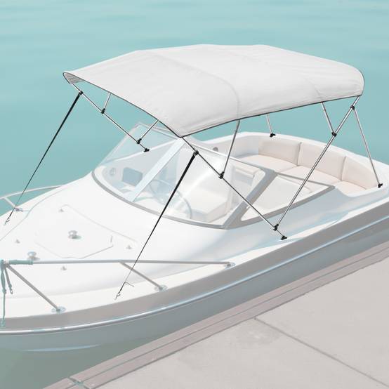 VEVOR Bimini bateau taud de soleil à 4 arceaux 170-182 cm en alu polyester gris - Image 8