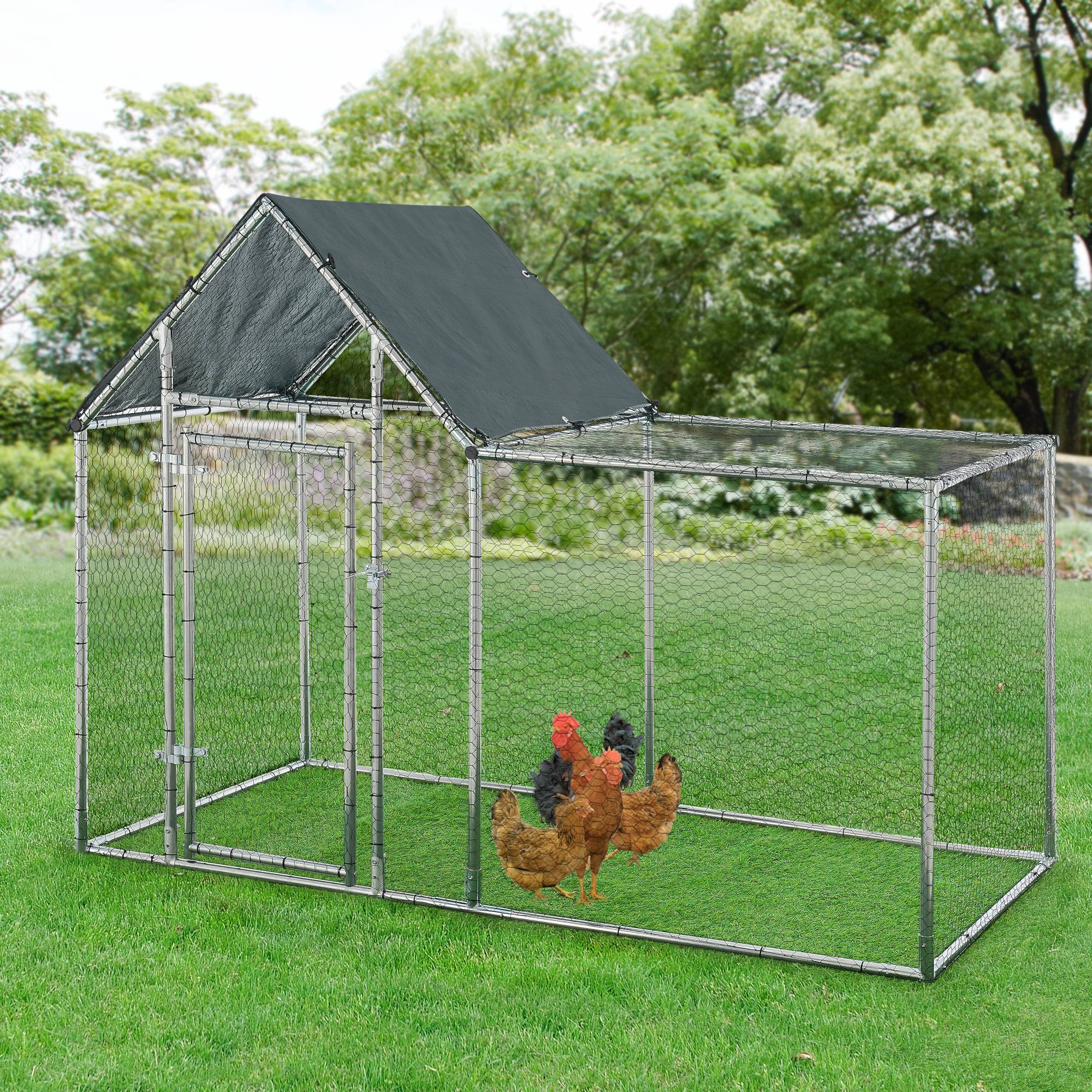 Pro.Tec - Enclos Extérieur Arguin Volière 200 x 100 x 100 - 150 cm Argent Vert [pro.tec] - Image 2