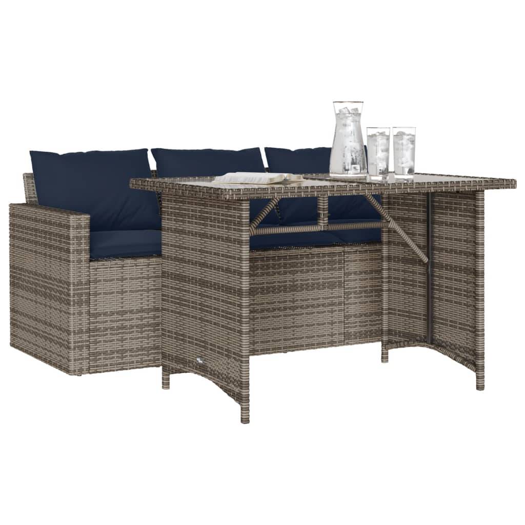 Vidaxl - Ensemble à manger de jardin et coussins 2 pcs-Salons de jardin gris rotin 570075 - Image 10