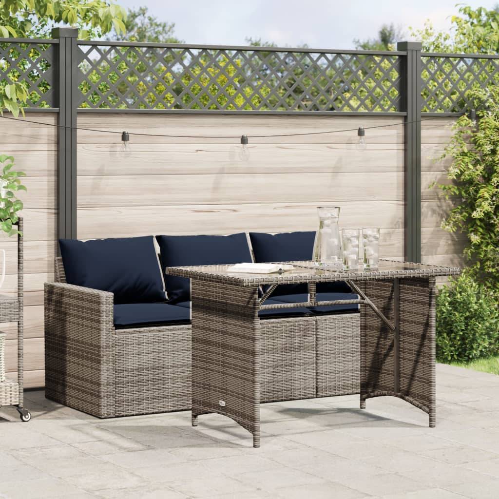Vidaxl - Ensemble à manger de jardin et coussins 2 pcs-Salons de jardin gris rotin 570075 - Image 1