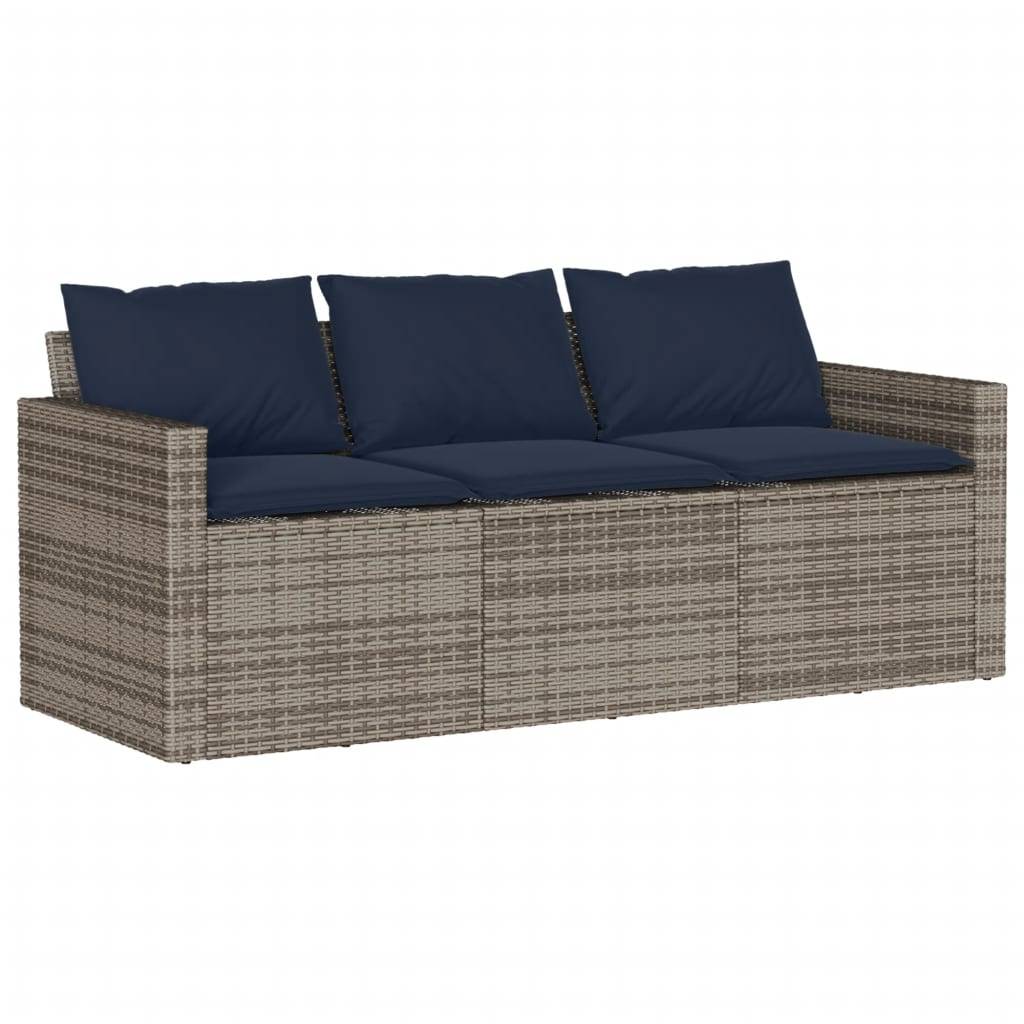 Vidaxl - Ensemble à manger de jardin et coussins 2 pcs-Salons de jardin gris rotin 570075 - Image 3