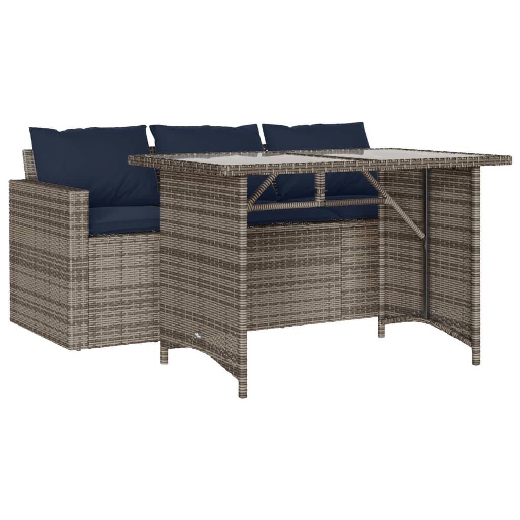 Vidaxl - Ensemble à manger de jardin et coussins 2 pcs-Salons de jardin gris rotin 570075 - Image 2