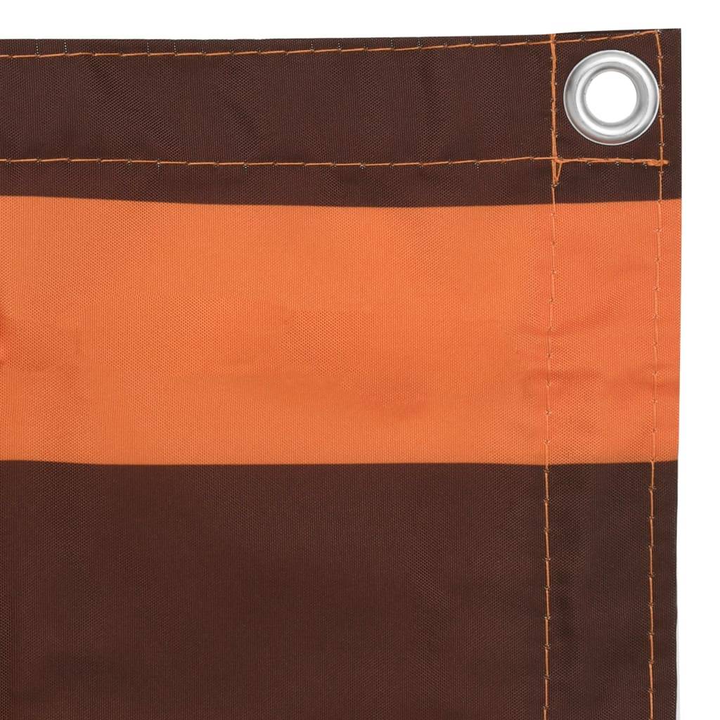 Helloshop26 - Écran de balcon brise pare vue protection confidentialité 75 x 400 cm tissu oxford orange et marron - Image 3