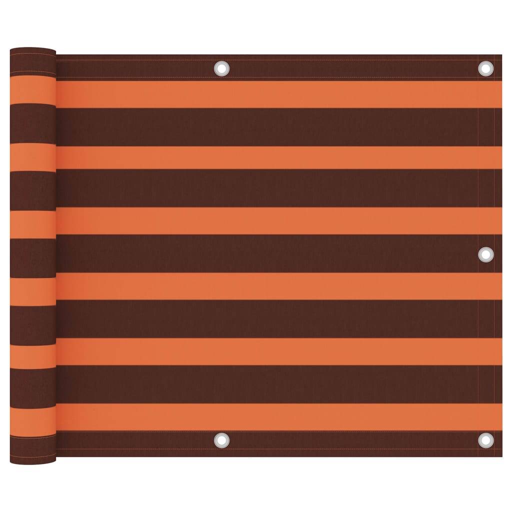 Helloshop26 - Écran de balcon brise pare vue protection confidentialité 75 x 400 cm tissu oxford orange et marron - Image 1