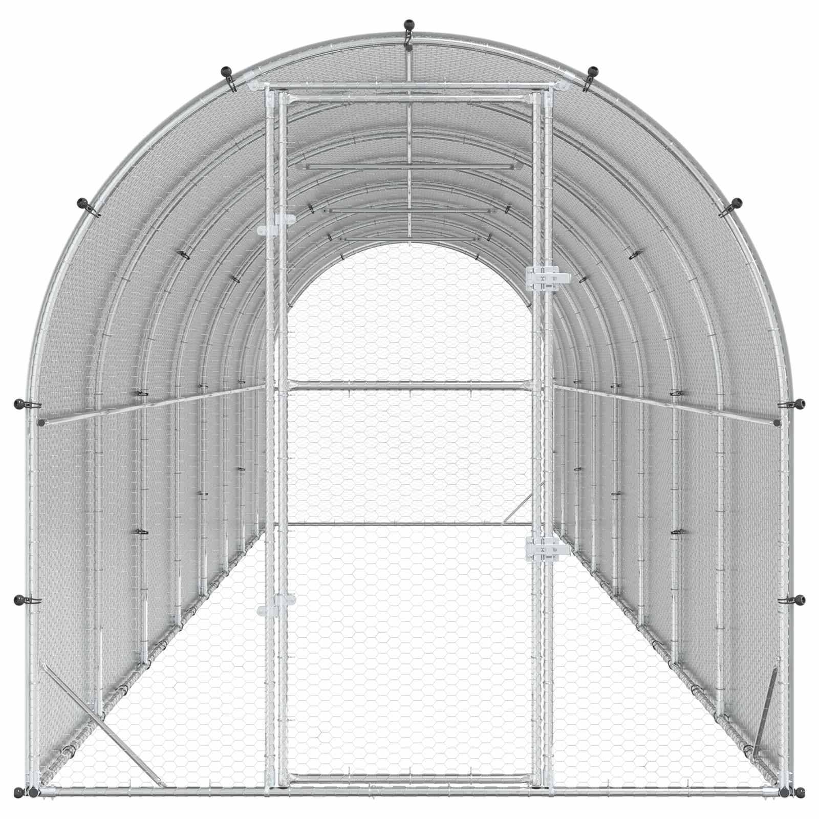 Vidaxl - Poulailler Argenté 800 x 200 x 200 cm Acier galvanisé vidaXL 3434688 - Image 5
