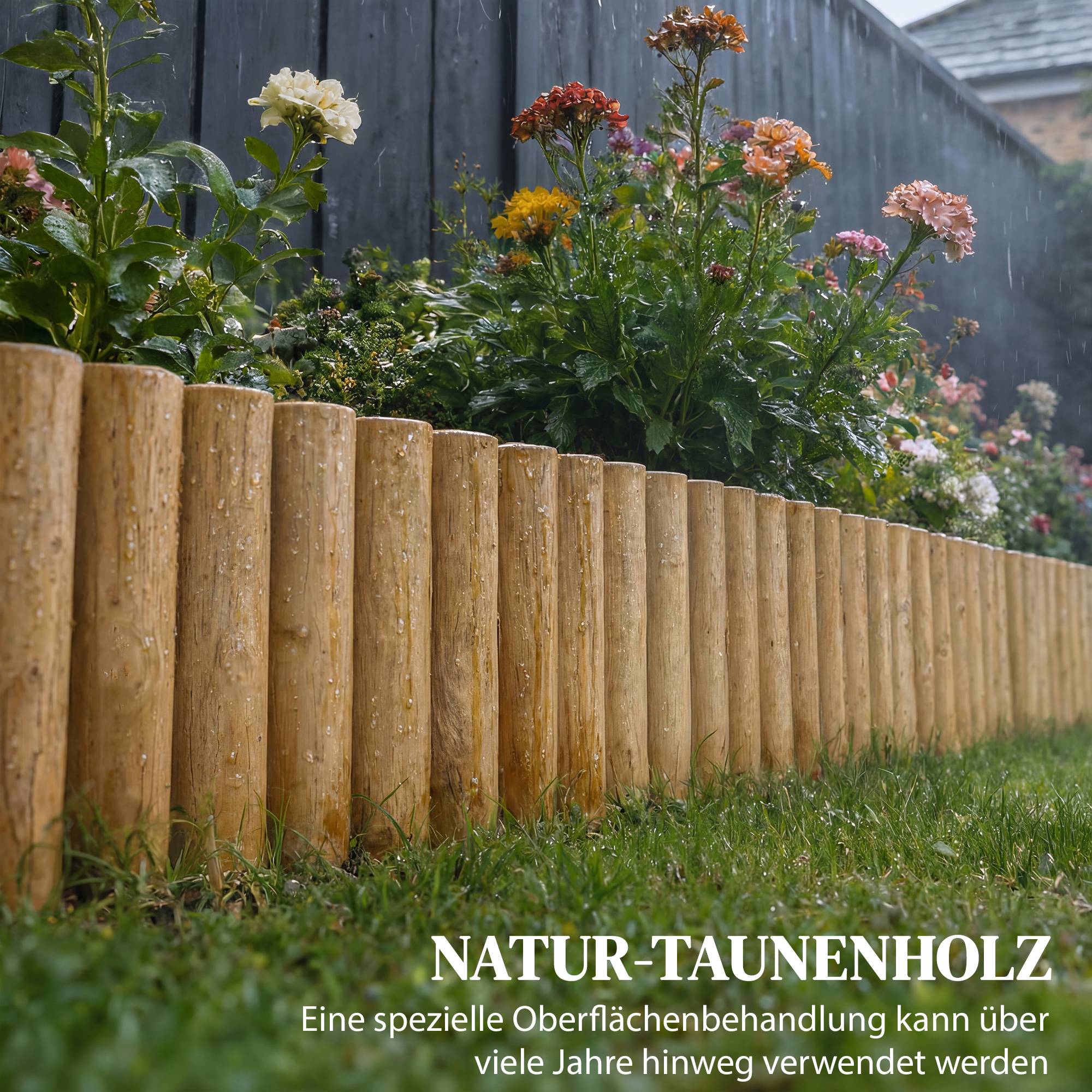 Clôture de jardin en bois, 176 cm x 30 cm, panneaux de clôture, barrière anti-chiens pour jardin, parterres de fleurs, barrière pour animaux - Image 6