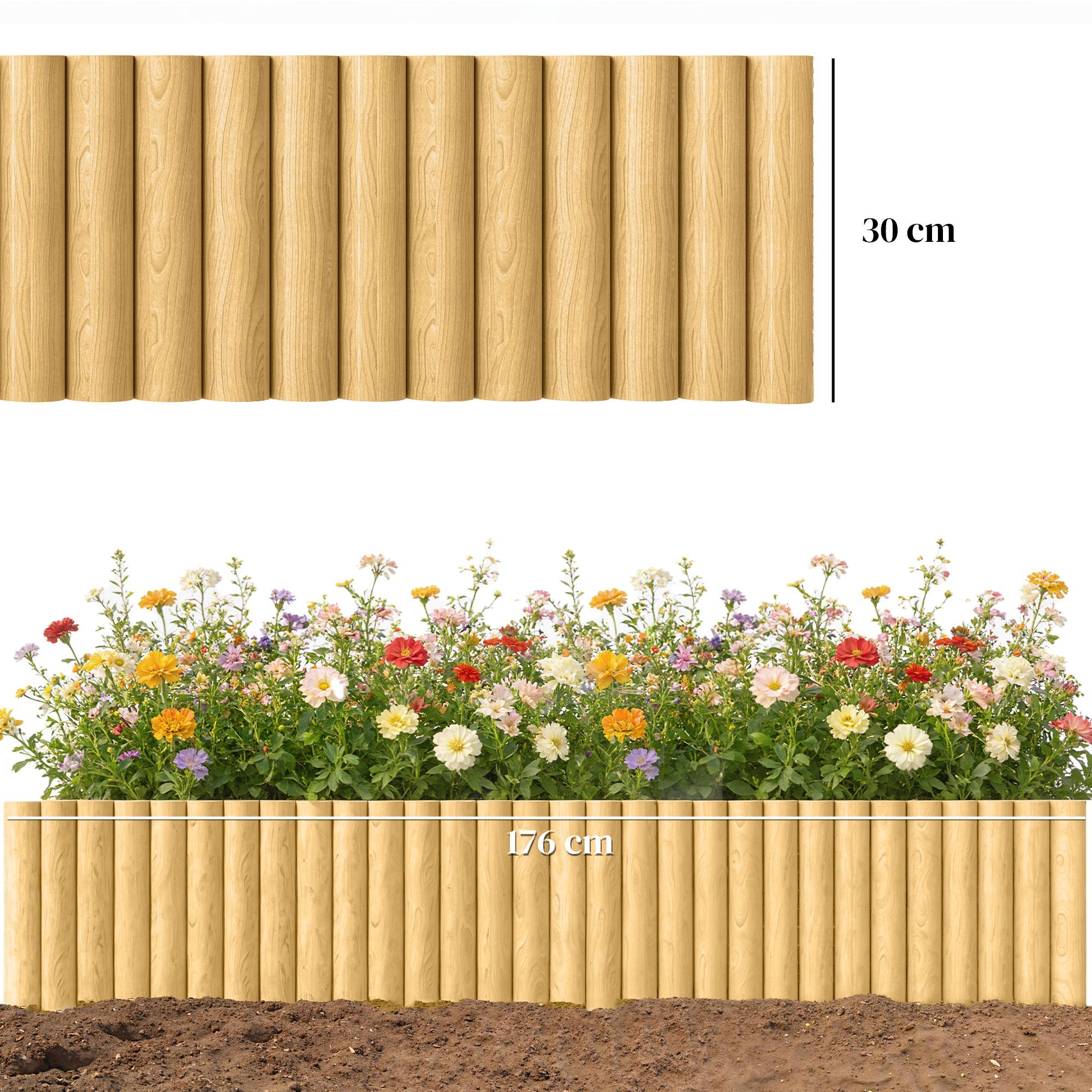 Clôture de jardin en bois, 176 cm x 30 cm, panneaux de clôture, barrière anti-chiens pour jardin, parterres de fleurs, barrière pour animaux - Image 5
