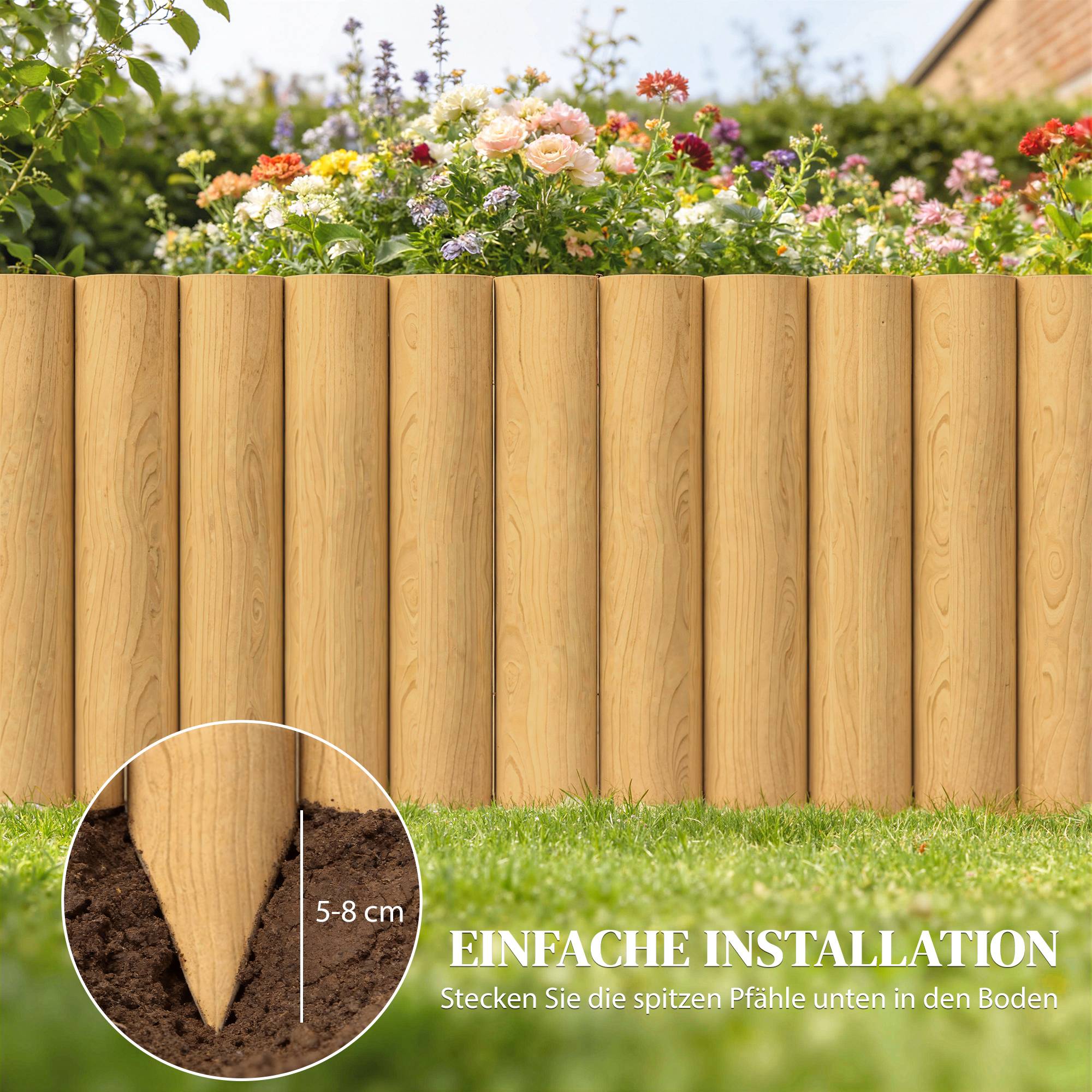 Clôture de jardin en bois, 176 cm x 30 cm, panneaux de clôture, barrière anti-chiens pour jardin, parterres de fleurs, barrière pour animaux - Image 7