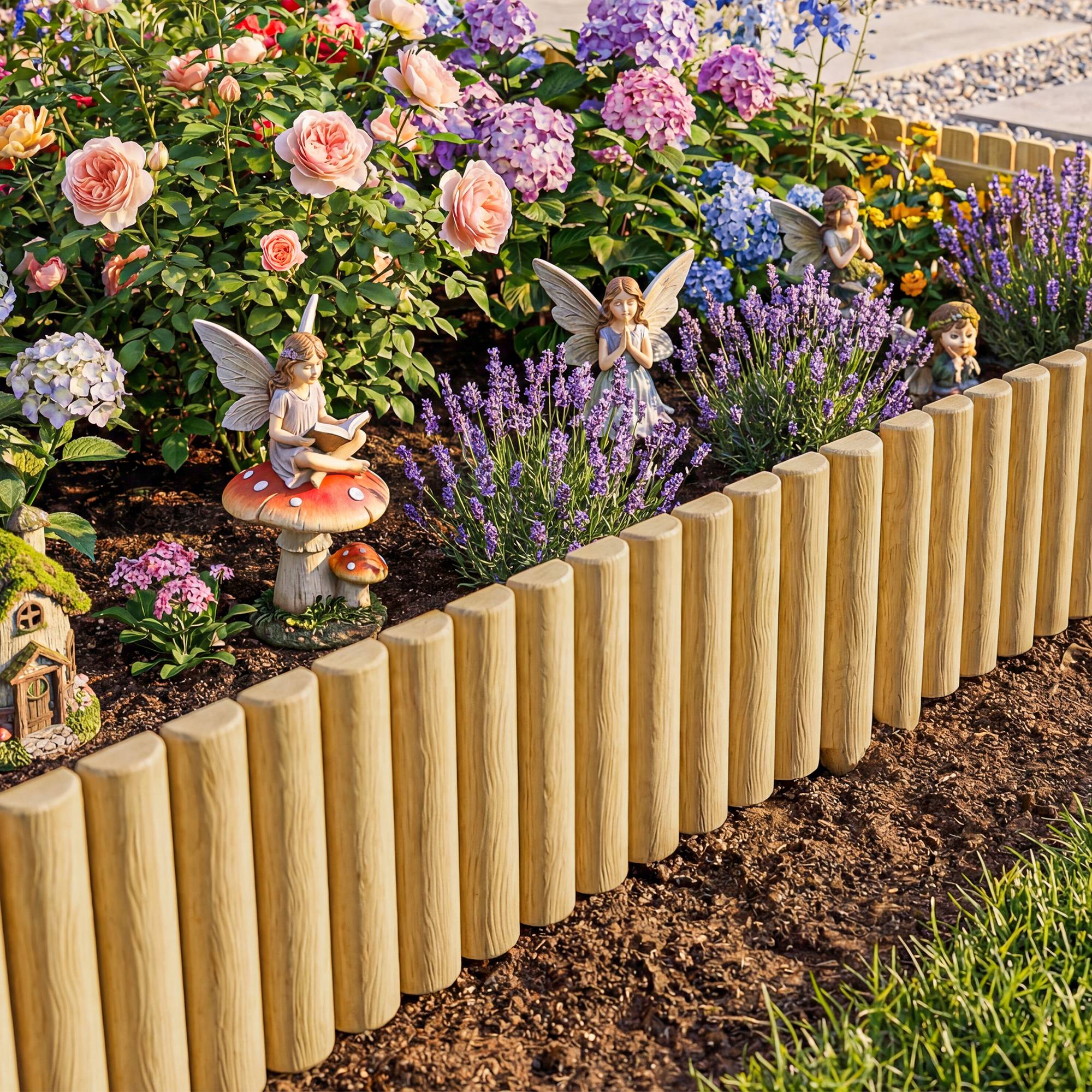 Clôture de jardin en bois, 176 cm x 30 cm, panneaux de clôture, barrière anti-chiens pour jardin, parterres de fleurs, barrière pour animaux - Image 3