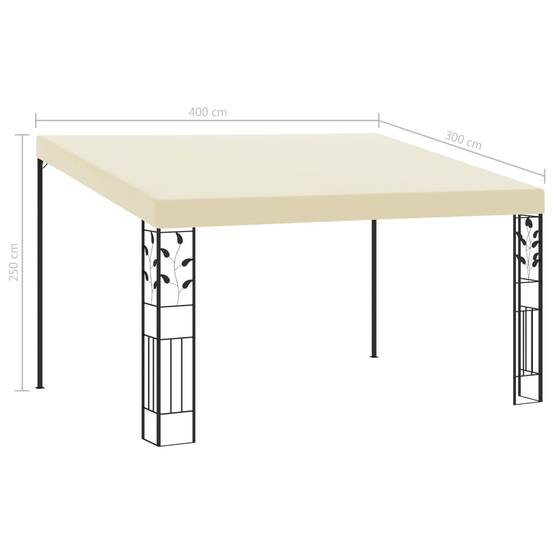 Tonnelle Adossée Acier Abri de Terrasse Toile Imperméable pour Maison Crème 4x3 m – ComfortXL Outdoor Living - Image 6