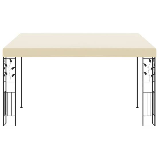 Tonnelle Adossée Acier Abri de Terrasse Toile Imperméable pour Maison Crème 4x3 m – ComfortXL Outdoor Living - Image 2
