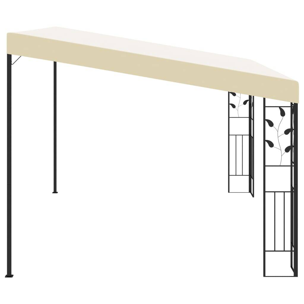 Tonnelle Adossée Acier Abri de Terrasse Toile Imperméable pour Maison Crème 4x3 m – ComfortXL Outdoor Living - Image 4