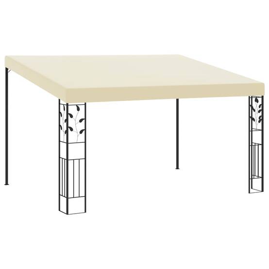 Tonnelle Adossée Acier Abri de Terrasse Toile Imperméable pour Maison Crème 4x3 m – ComfortXL Outdoor Living - Image 1