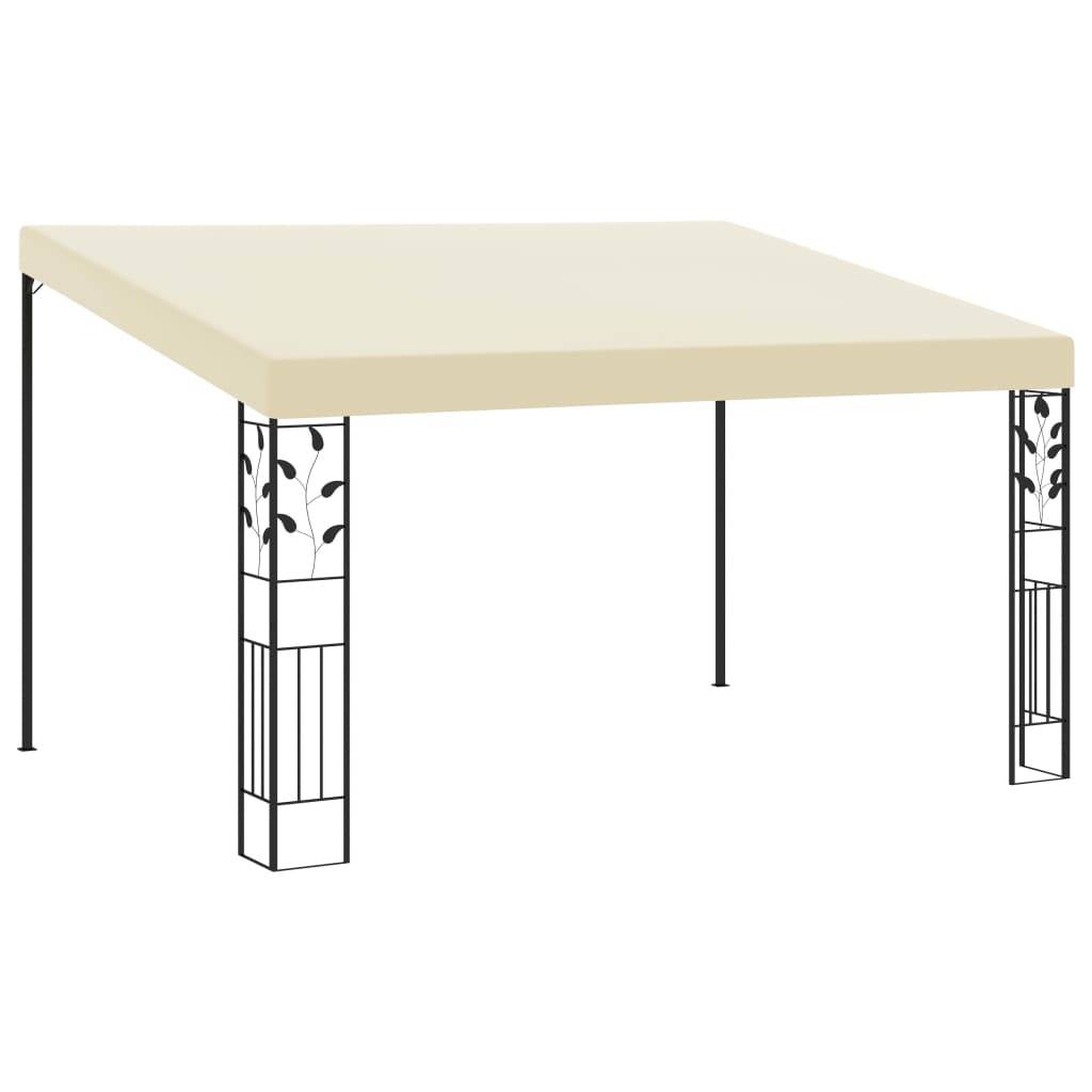Tonnelle Adossée Acier Abri de Terrasse Toile Imperméable pour Maison Crème 4x3 m – ComfortXL Outdoor Living - Image 1