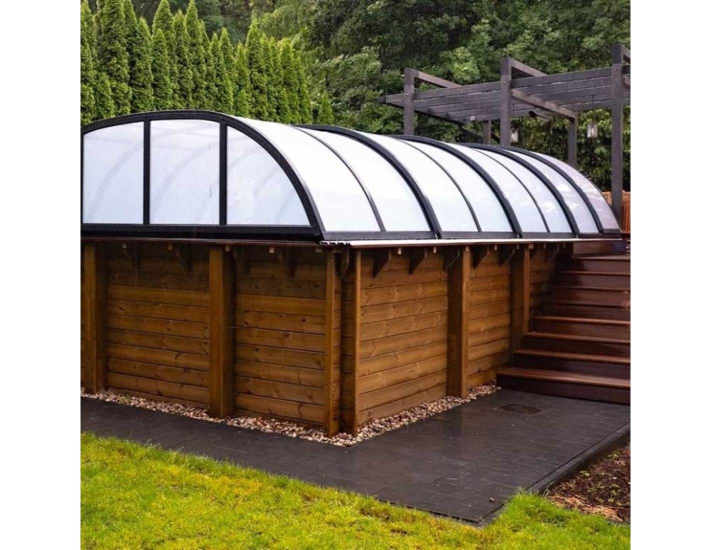 Altanka - Abri de piscine Horizon - 5.95x3.08 m - polycarbonate alvéolaire 8 mm - pour piscine BAS7305 - ECO305 - ALTANKA - Image 6