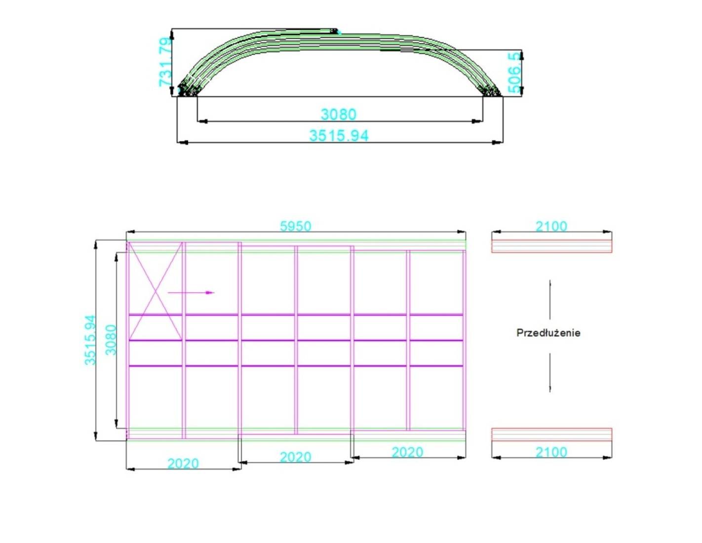 Altanka - Abri de piscine Horizon - 5.95x3.08 m - polycarbonate alvéolaire 8 mm - pour piscine BAS7305 - ECO305 - ALTANKA - Image 4